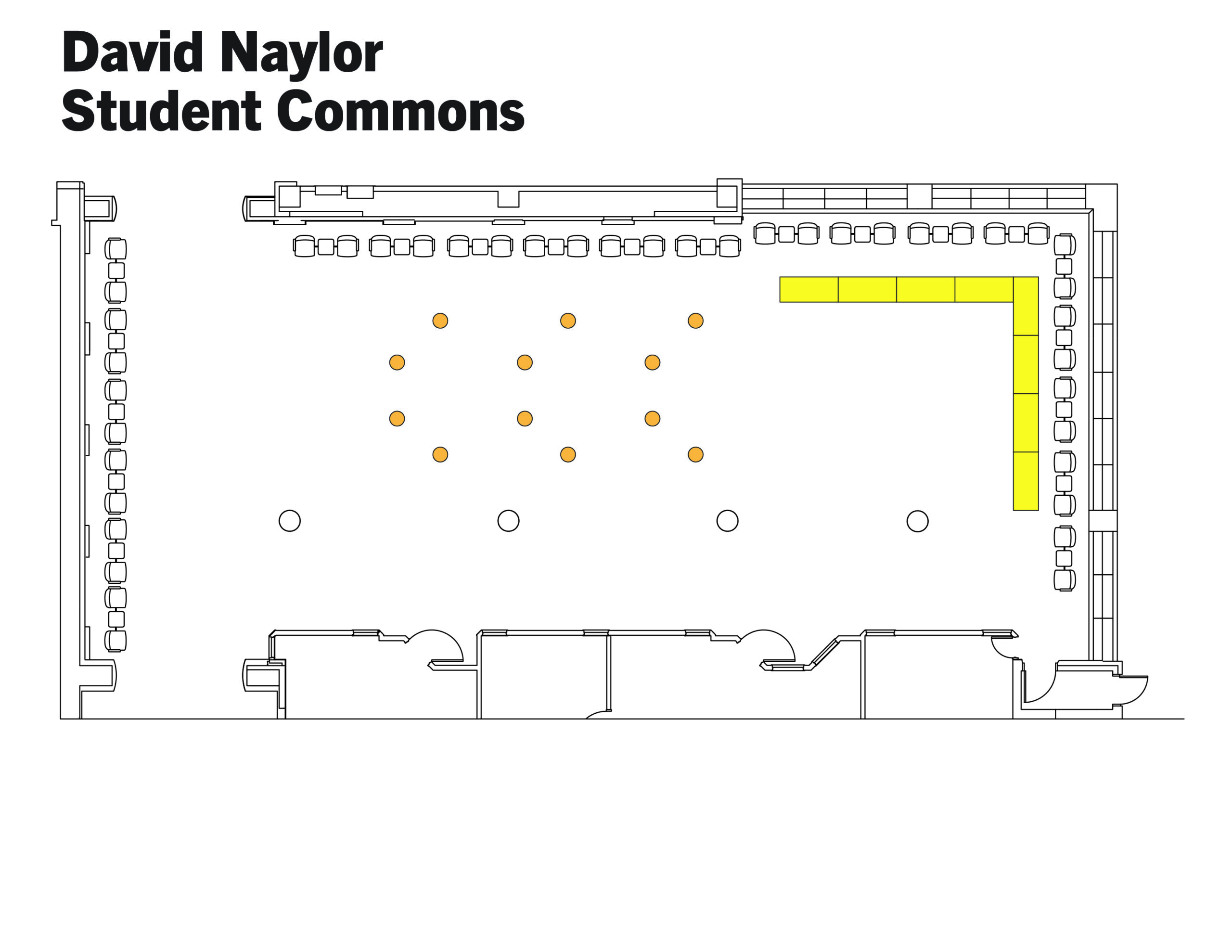 MS Stone Lobby - David Naylor Commons Table setup sample